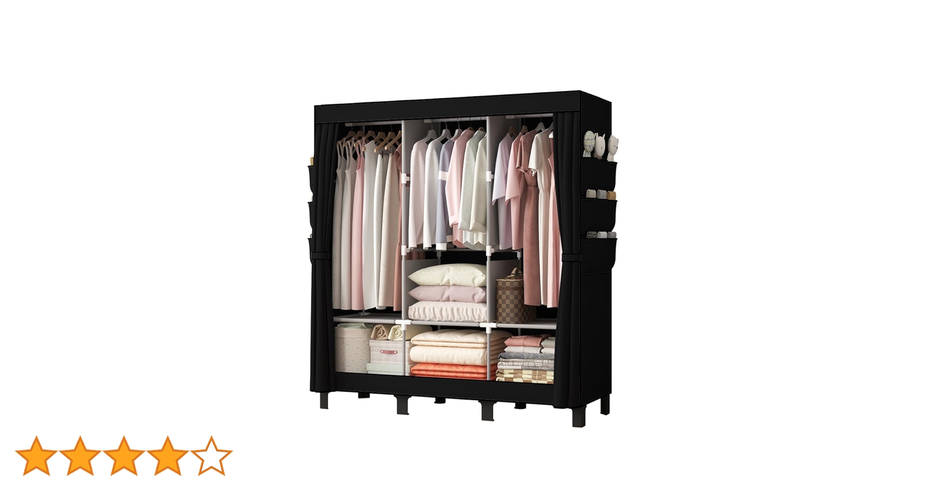 Amazon｜PSHUN RIGH 簡易ポータブル組立クローゼット 防湿・防塵